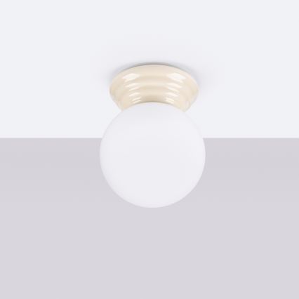 Luminária de teto para casa de banho ZORI 1xG9/8W/230V Ø 12 cm IP44 bege