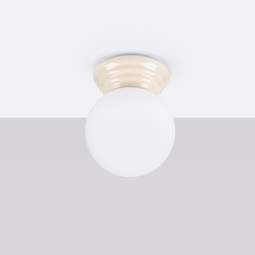 Luminária de teto para casa de banho ZORI 1xG9/8W/230V Ø 12 cm IP44 bege