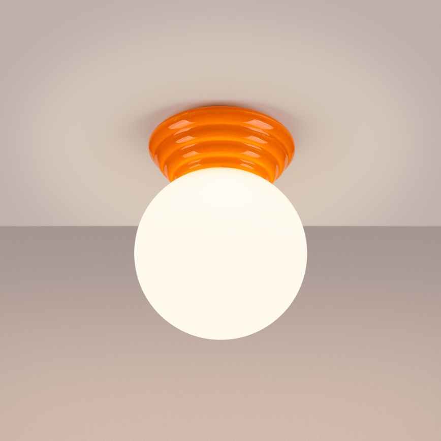 Plafon para casa de banho ZORI 1xG9/8W/230V Ø 12 cm IP44 laranja