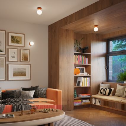 Plafon para casa de banho ZORI 1xG9/8W/230V Ø 12 cm IP44 laranja