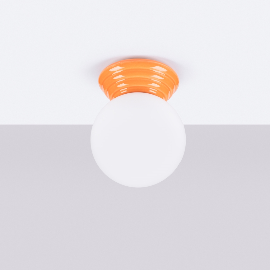 Plafon para casa de banho ZORI 1xG9/8W/230V Ø 12 cm IP44 laranja