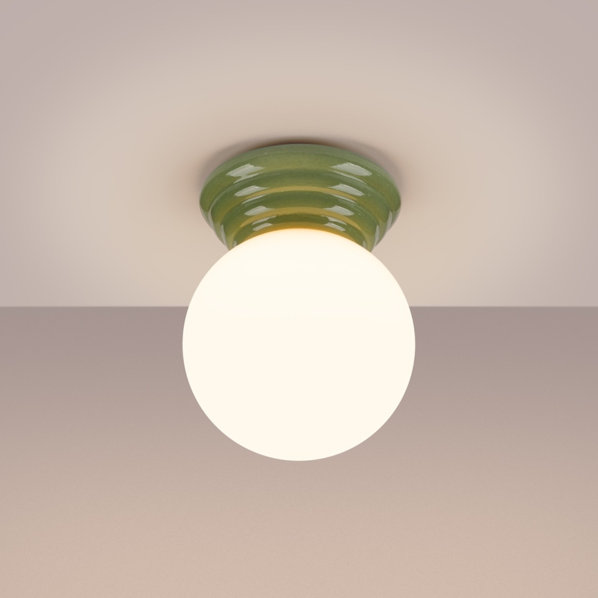 Plafon para casa de banho ZORI 1xG9/8W/230V Ø 12 cm IP44 verde