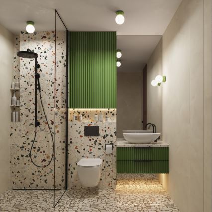Plafon para casa de banho ZORI 1xG9/8W/230V Ø 12 cm IP44 verde