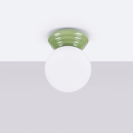 Plafon para casa de banho ZORI 1xG9/8W/230V Ø 12 cm IP44 verde