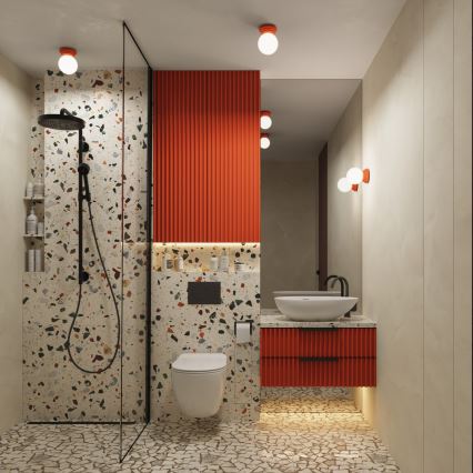 Plafon para casa de banho ZORI 1xG9/8W/230V Ø 12 cm IP44 rosa