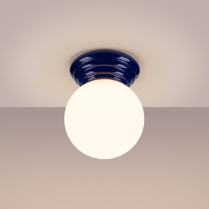 Luminária de teto para banheiro ZORI 1xG9/8W/230V Ø 12 cm IP44 azul