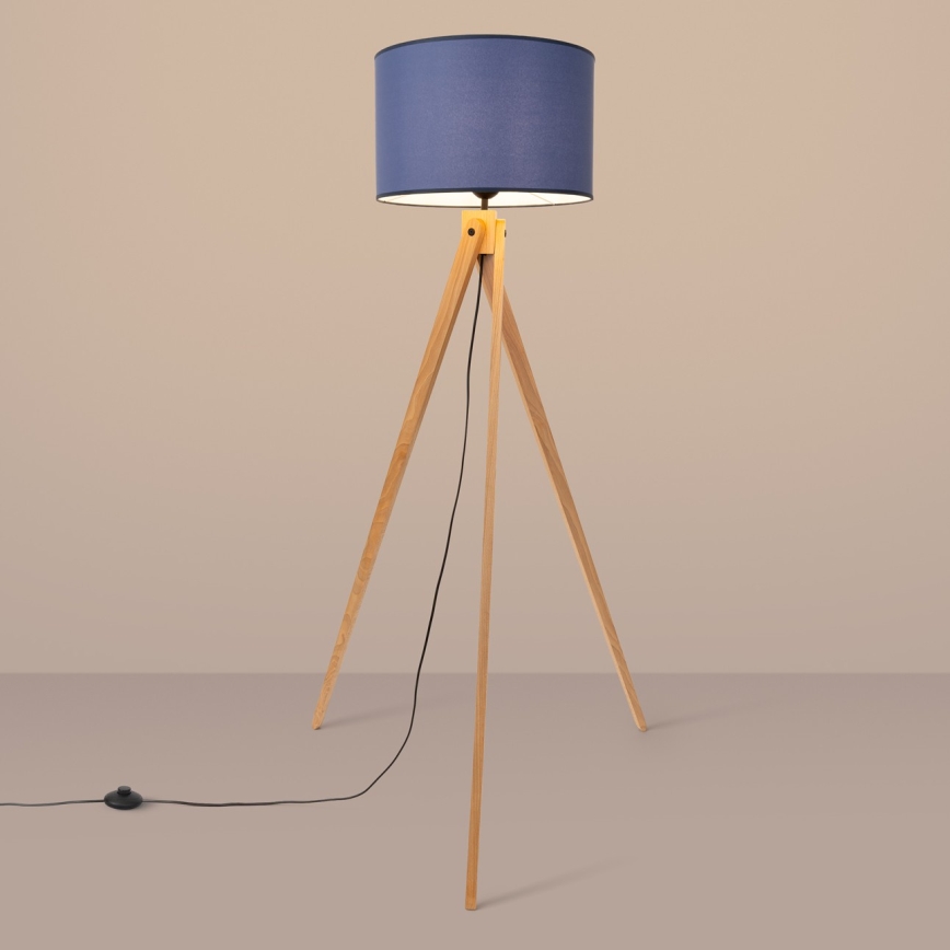 Candeeiro de pé NATT 1xE27/15W/230V azul