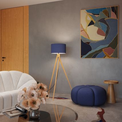 Candeeiro de pé NATT 1xE27/15W/230V azul