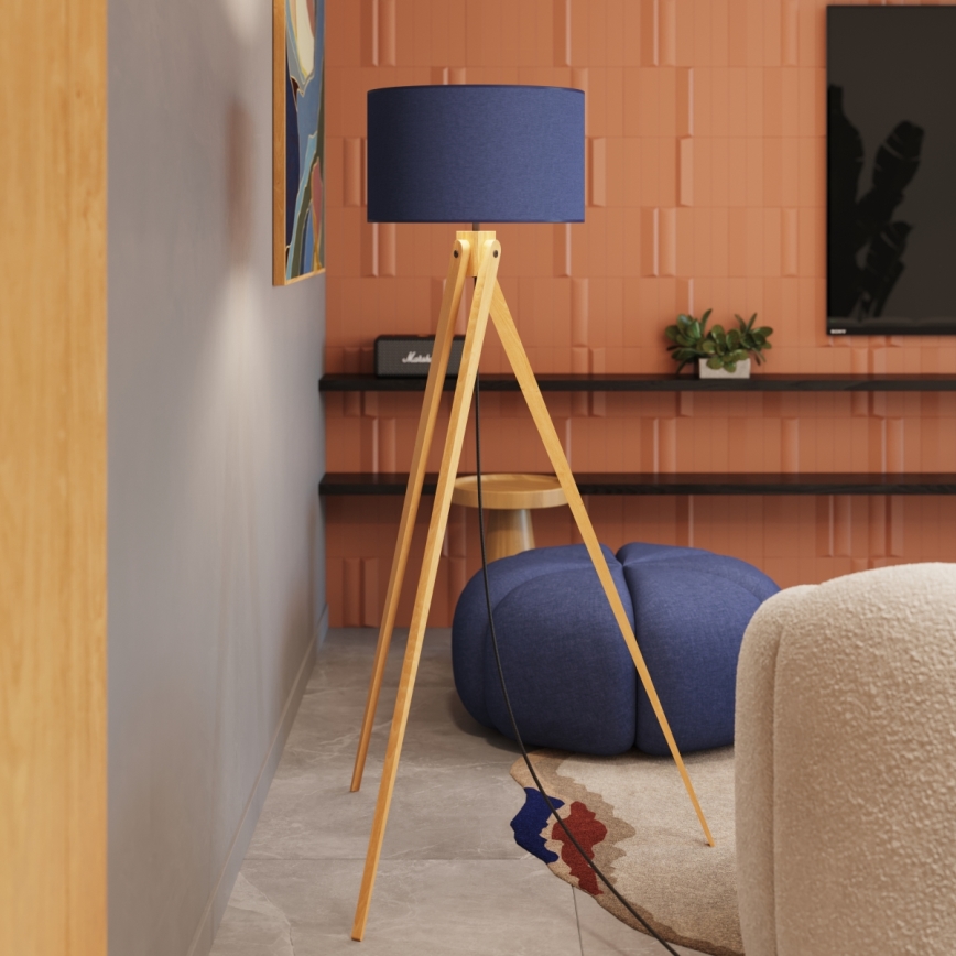 Candeeiro de pé NATT 1xE27/15W/230V azul
