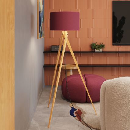 Candeeiro de pé NATT 1xE27/15W/230V vermelho
