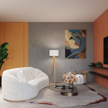 Candeeiro de pé NATT 1xE27/15W/230V branco