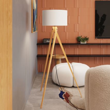 Candeeiro de pé NATT 1xE27/15W/230V branco