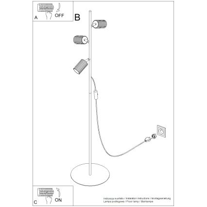 Candeeiro de pé KARBON 3xGU10/10W/230V branco