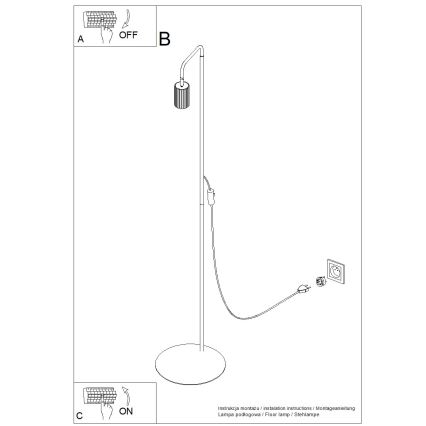 Candeeiro de pé KARBON 1xGU10/10W/230V creme