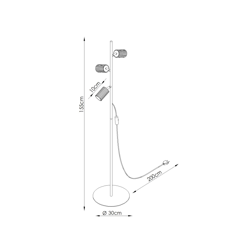 Candeeiro de pé KARBON 3xGU10/10W/230V verde