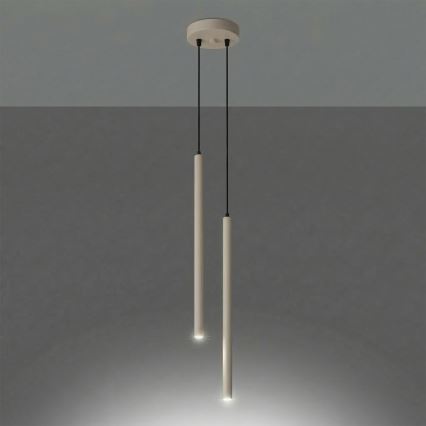 Lustre em cabo PASTELO 2xG9/8W/230V taupe