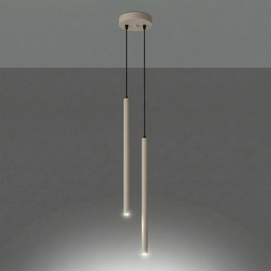Lustre em cabo PASTELO 2xG9/8W/230V taupe