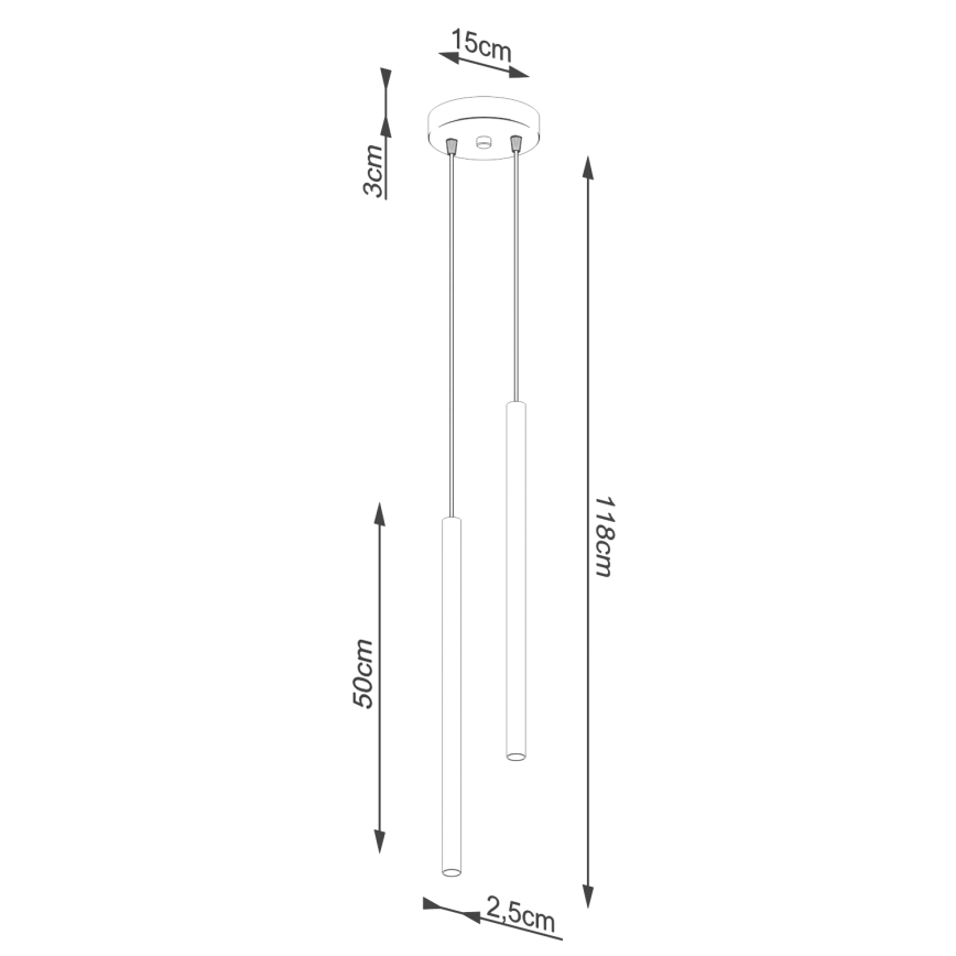 Lustre em cabo PASTELO 2xG9/8W/230V taupe