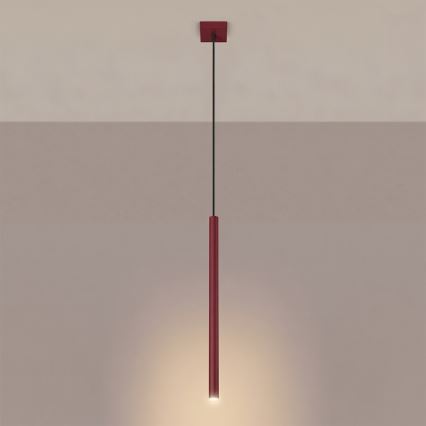 Lustre pendente em cabo PASTELO 1xG9/8W/230V vermelho