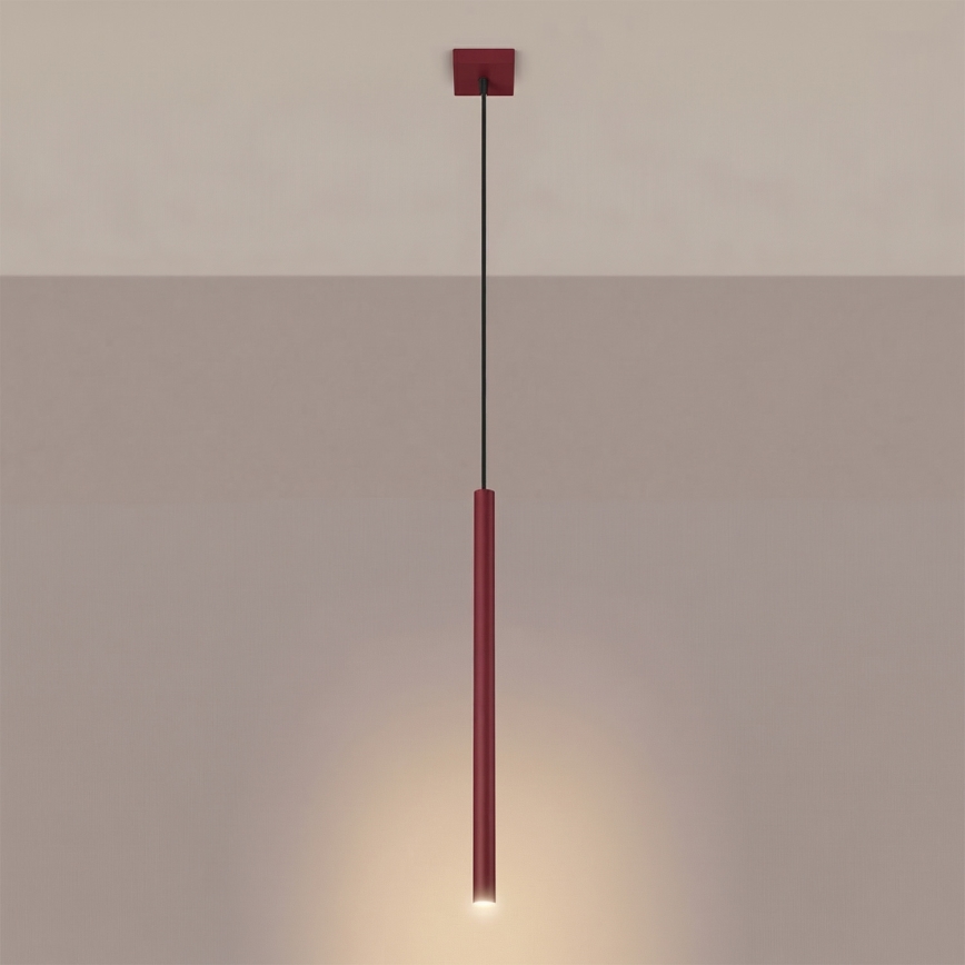 Lustre pendente em cabo PASTELO 1xG9/8W/230V vermelho