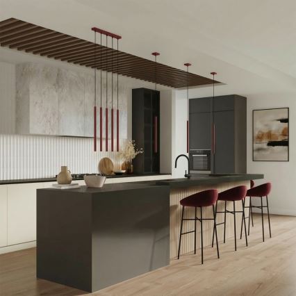 Lustre pendente em cabo PASTELO 1xG9/8W/230V vermelho