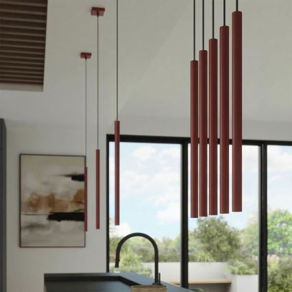 Lustre pendente em cabo PASTELO 1xG9/8W/230V vermelho