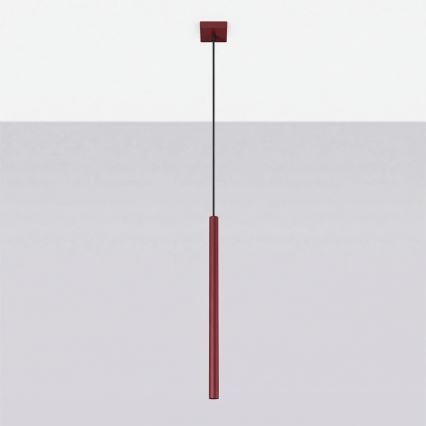 Lustre pendente em cabo PASTELO 1xG9/8W/230V vermelho