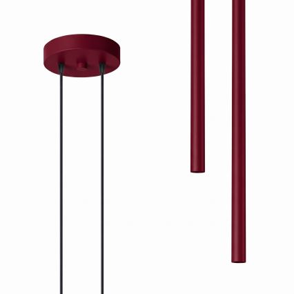 Lustre suspenso com cabo PASTELO 2xG9/8W/230V vermelho