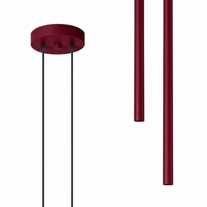 Lustre suspenso com cabo PASTELO 2xG9/8W/230V vermelho