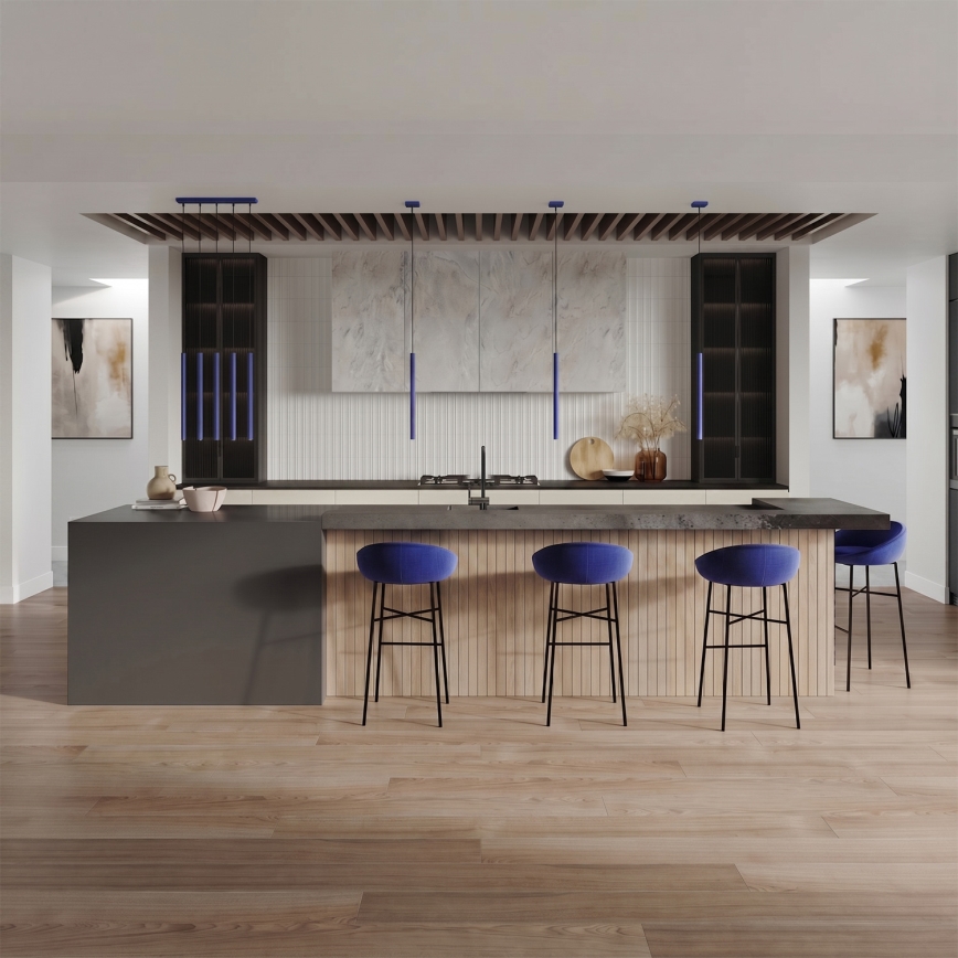 Lustre com cabo PASTELO 1xG9/8W/230V azul
