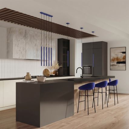 Lustre com cabo PASTELO 1xG9/8W/230V azul