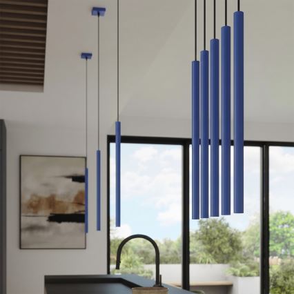 Lustre com cabo PASTELO 1xG9/8W/230V azul