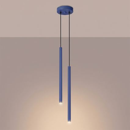 Lustre suspenso por cabo PASTELO 2xG9/8W/230V azul