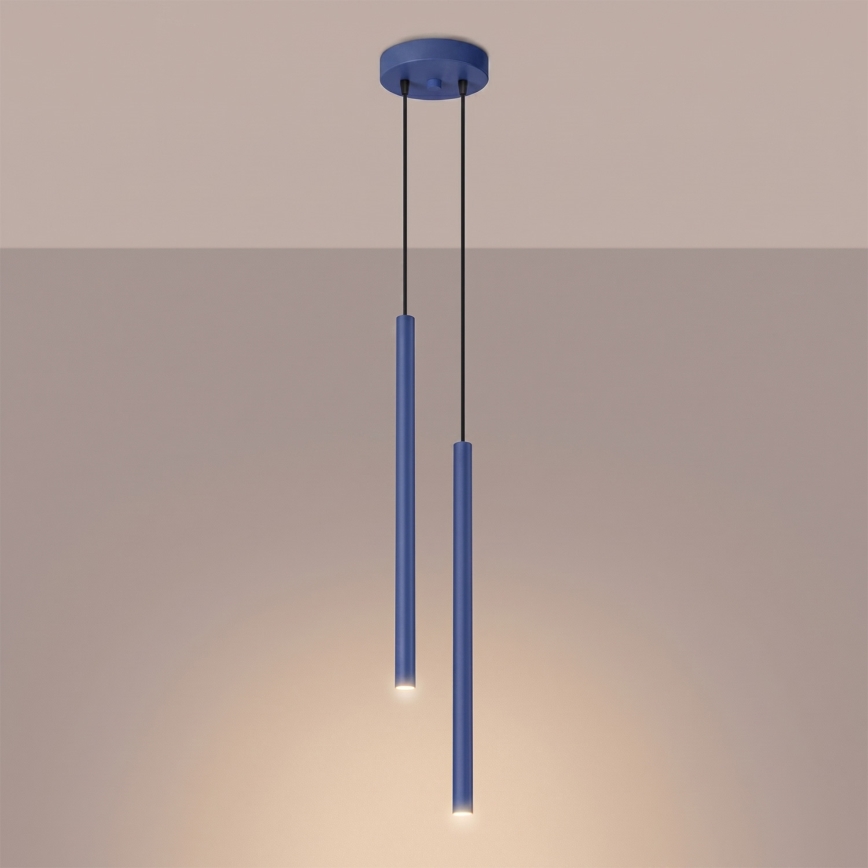 Lustre suspenso por cabo PASTELO 2xG9/8W/230V azul