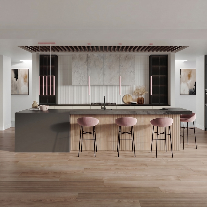 Lustre suspenso em cabo PASTELO 1xG9/8W/230V rosa