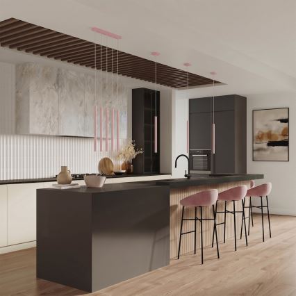 Lustre suspenso em cabo PASTELO 1xG9/8W/230V rosa