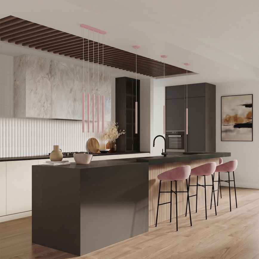 Lustre suspenso em cabo PASTELO 1xG9/8W/230V rosa