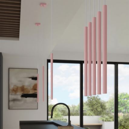 Lustre suspenso em cabo PASTELO 1xG9/8W/230V rosa
