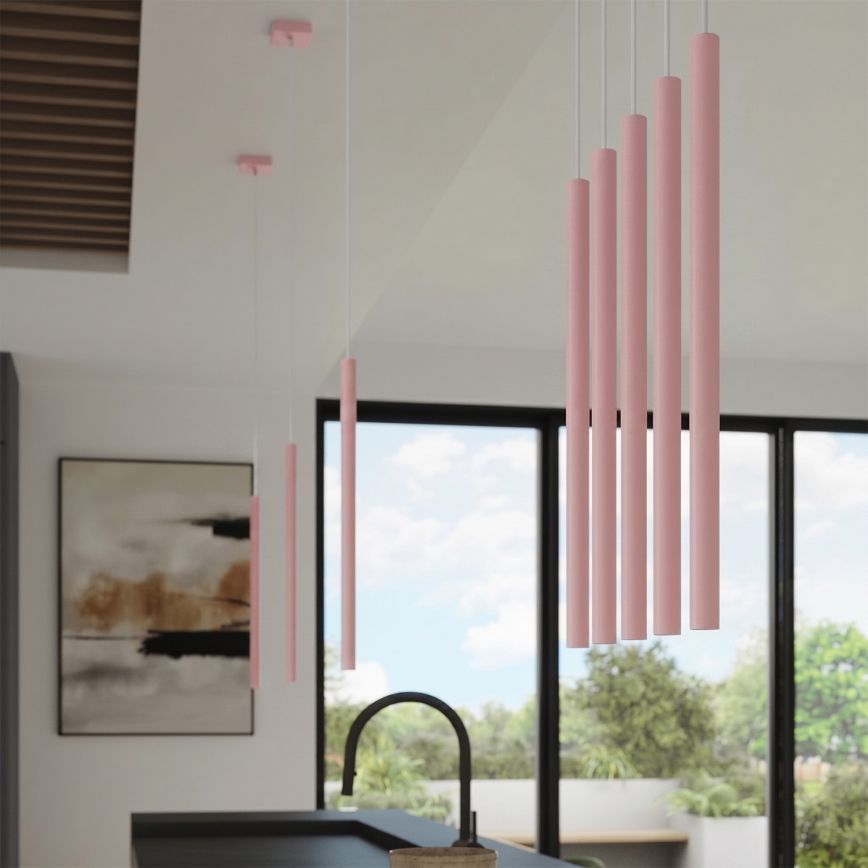 Lustre suspenso em cabo PASTELO 1xG9/8W/230V rosa
