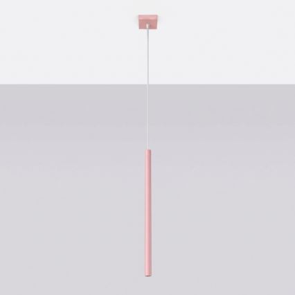 Lustre suspenso em cabo PASTELO 1xG9/8W/230V rosa