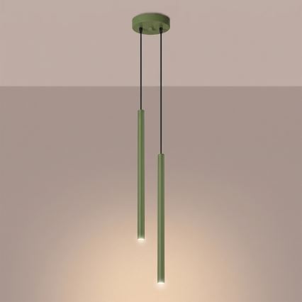 Lustre suspenso em cabo PASTELO 2xG9/8W/230V verde