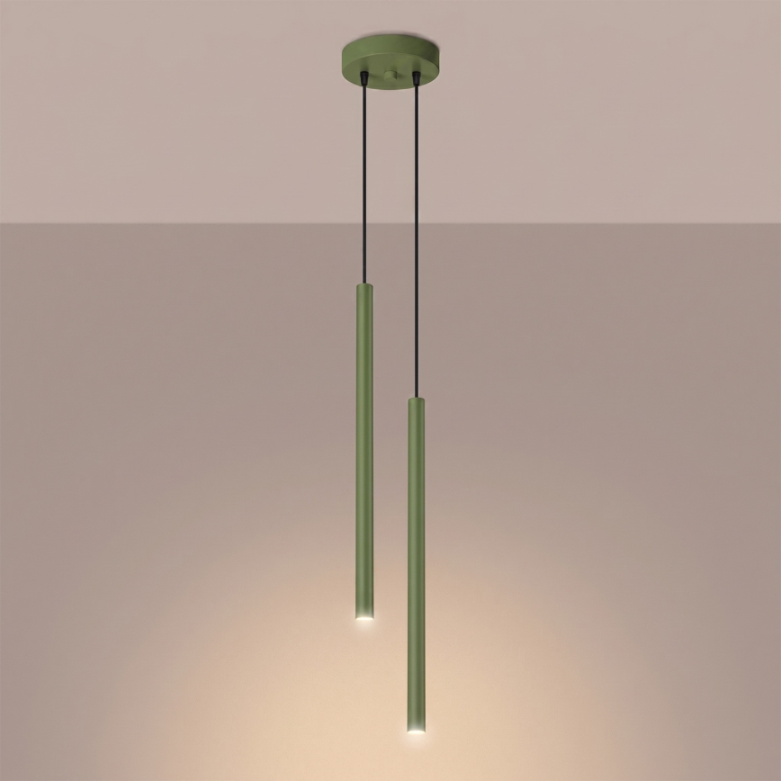 Lustre suspenso em cabo PASTELO 2xG9/8W/230V verde