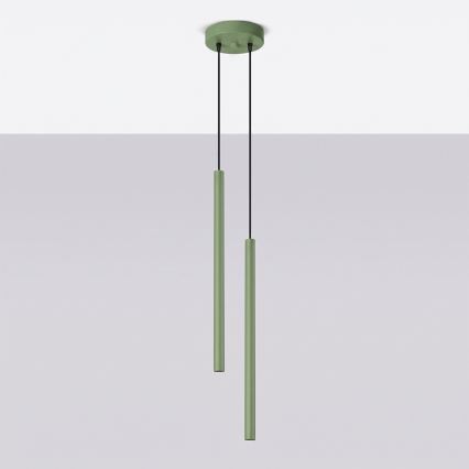 Lustre suspenso em cabo PASTELO 2xG9/8W/230V verde