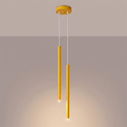Lustre suspenso com cabo PASTELO 2xG9/8W/230V amarelo