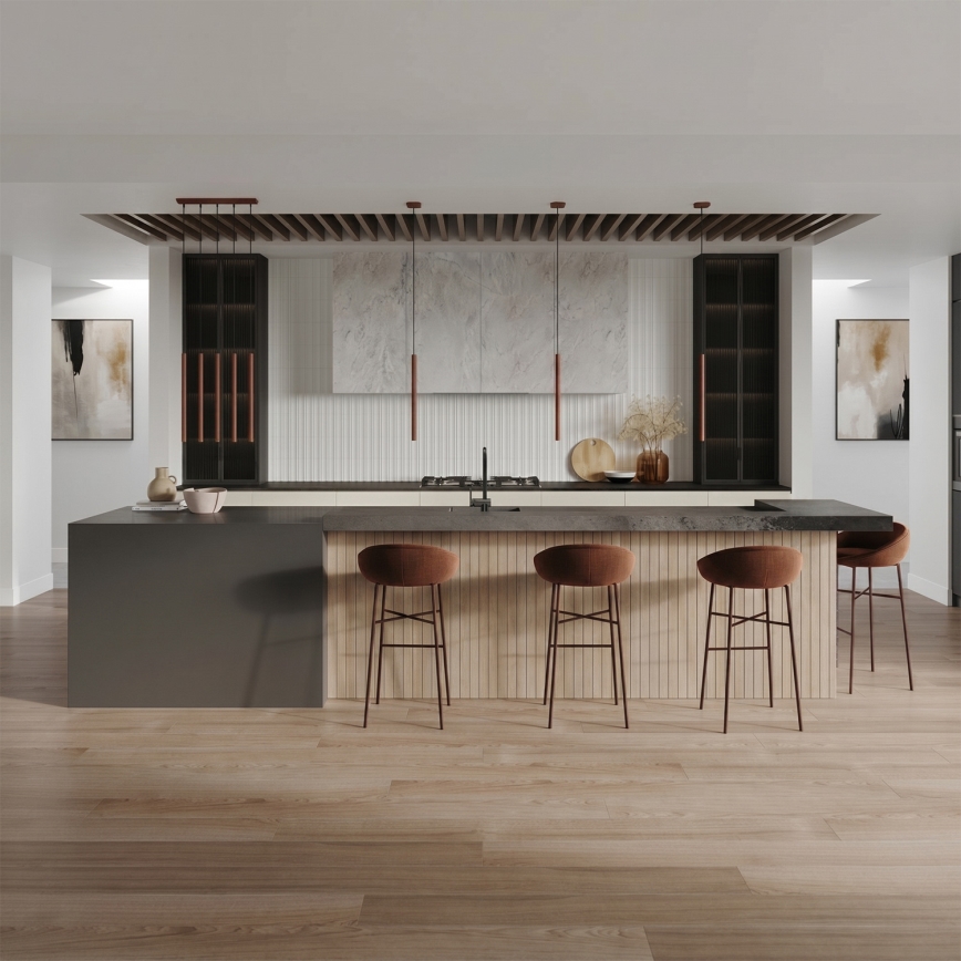 Lustre em cabo PASTELO 1xG9/8W/230V castanho