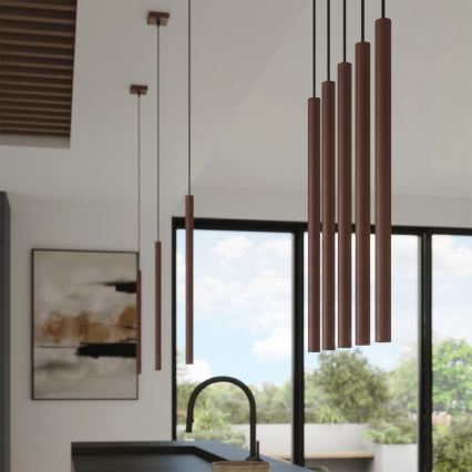 Lustre em cabo PASTELO 1xG9/8W/230V castanho
