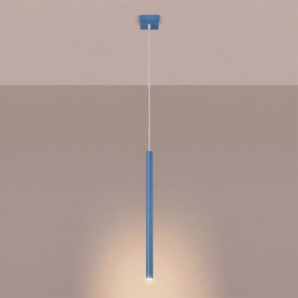 Candeeiro suspenso com cabo PASTELO 1xG9/8W/230V azul