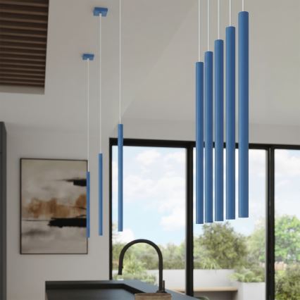Candeeiro suspenso com cabo PASTELO 1xG9/8W/230V azul