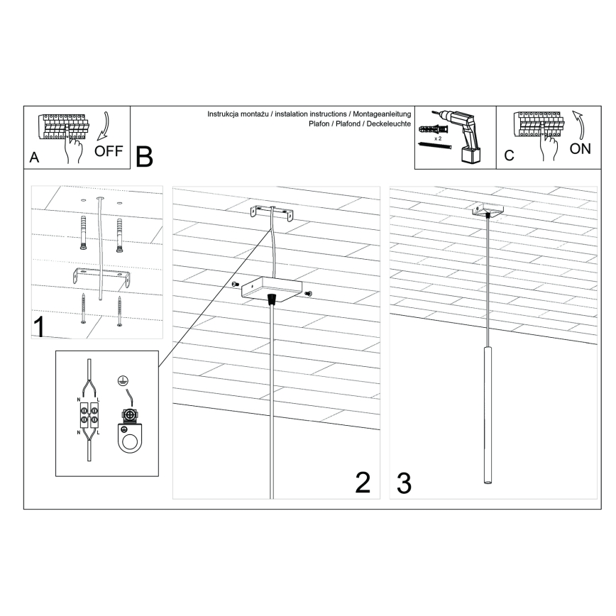 Candeeiro suspenso com cabo PASTELO 1xG9/8W/230V azul