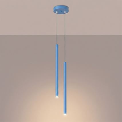 Lustre suspenso com cabo PASTELO 2xG9/8W/230V azul